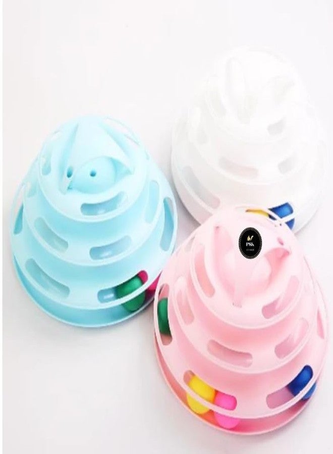 KittuPet لعبة KittuPet التفاعلية للكلاب الصغيرة والقطط، تتضمن أبراجًا من 4 مستويات ومسارًا دائريًا مع كرات متحركة. - Image 1